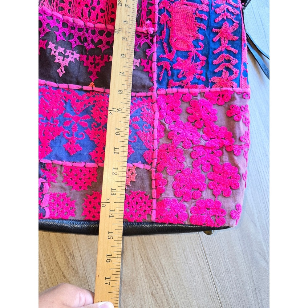 Cleobella Women Shoulder Bag Pink Embroidered Leather Boho Crossbody colorful - Picture 3 of 16
